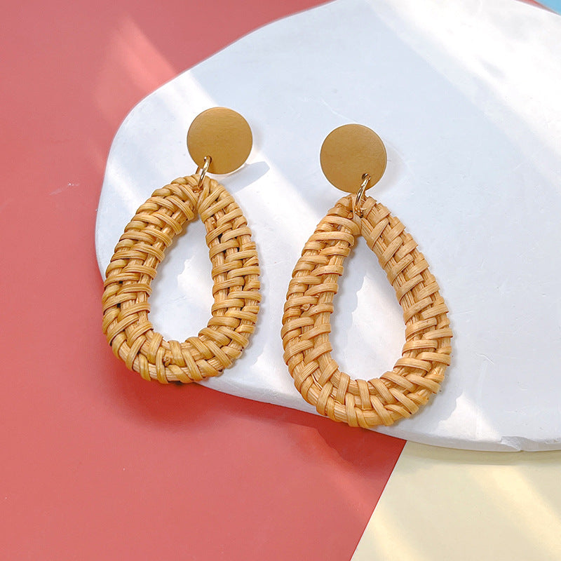 Wholesale Geometric Acrylic Straw Earrings